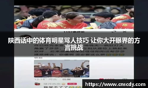 陕西话中的体育明星骂人技巧 让你大开眼界的方言挑战